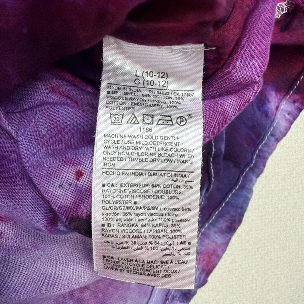 Old Navy Girls Tie Dye Tiered Dress Size L (10-12) Casual Spaghetti Straps Fun